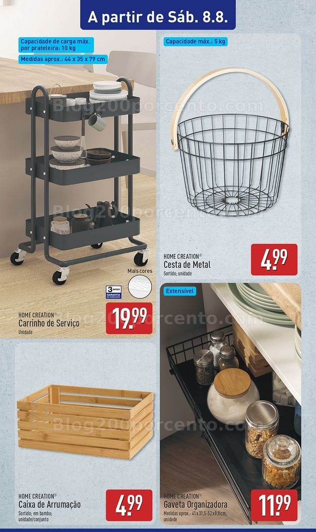 Antevisão Folheto ALDI Bazar Promoções de 8 a 9 agosto